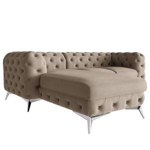 Ecksofa Laviva I Microfaser - Microfaser Enza: Cappuccino - Breite: 261 cm - Ottomane davorstehend links