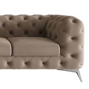 Ecksofa Laviva I Microfaser - Microfaser Enza: Cappuccino - Breite: 261 cm - Ottomane davorstehend links