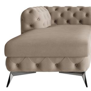 Ecksofa Laviva I Microfaser - Microfaser Enza: Cappuccino - Breite: 261 cm - Ottomane davorstehend links