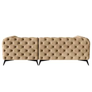 Ecksofa Laviva I Microfaser - Microfaser Priya: Beige - Breite: 261 cm - Ottomane davorstehend rechts