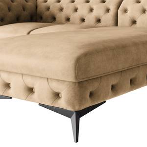 Ecksofa Laviva I Microfaser - Microfaser Priya: Beige - Breite: 261 cm - Ottomane davorstehend rechts