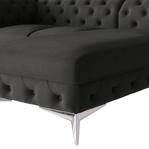 Ecksofa Laviva II Microfaser - Microfaser Enza: Anthrazit - Breite: 261 cm - Ottomane davorstehend rechts