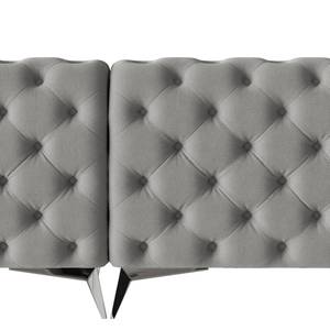 Ecksofa Laviva II Microfaser - Microfaser Enza: Grau - Breite: 261 cm - Ottomane davorstehend rechts