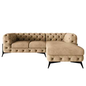 Ecksofa Laviva II Microfaser - Microfaser Priya: Beige - Breite: 261 cm - Ottomane davorstehend rechts