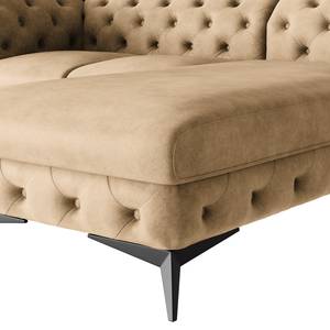 Ecksofa Laviva II Microfaser - Microfaser Priya: Beige - Breite: 261 cm - Ottomane davorstehend rechts