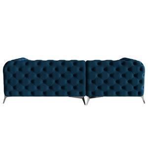 Ecksofa Laviva II Samt - Samt Ravi: Marineblau - Breite: 261 cm - Ottomane davorstehend links