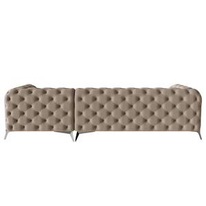 Ecksofa Laviva II Microfaser - Microfaser Enza: Cappuccino - Breite: 305 cm - Ottomane davorstehend rechts