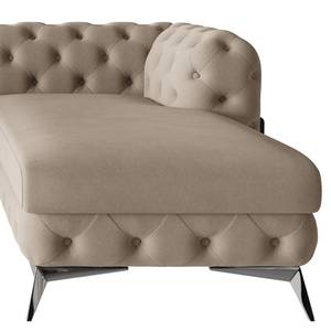 Ecksofa Laviva II Microfaser - Microfaser Enza: Cappuccino - Breite: 305 cm - Ottomane davorstehend rechts