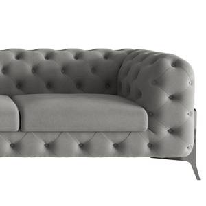 Ecksofa Laviva II Microfaser - Microfaser Enza: Grau - Breite: 305 cm - Ottomane davorstehend links