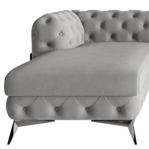 Ecksofa Laviva II Microfaser - Microfaser Enza: Grau - Breite: 305 cm - Ottomane davorstehend links