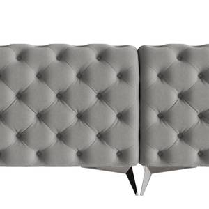 Ecksofa Laviva II Microfaser - Microfaser Enza: Grau - Breite: 305 cm - Ottomane davorstehend links