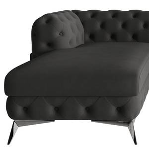 Ecksofa Laviva II Microfaser - Microfaser Enza: Anthrazit - Breite: 305 cm - Ottomane davorstehend links