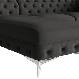 Ecksofa Laviva II Microfaser - Microfaser Enza: Anthrazit - Breite: 305 cm - Ottomane davorstehend links