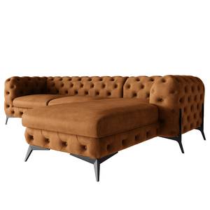 Ecksofa Laviva II Microfaser - Microfaser Priya: Cognac - Breite: 305 cm - Ottomane davorstehend rechts