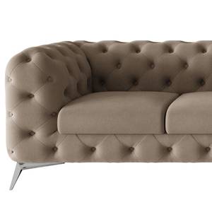 Ecksofa Laviva I Microfaser - Microfaser Enza: Cappuccino - Breite: 323 cm - Ottomane davorstehend rechts