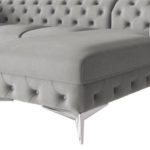 Ecksofa Laviva I Microfaser - Microfaser Enza: Grau - Breite: 323 cm - Ottomane davorstehend rechts