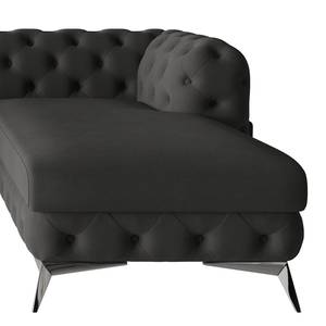 Ecksofa Laviva II Microfaser - Microfaser Enza: Anthrazit - Breite: 323 cm - Ottomane davorstehend rechts