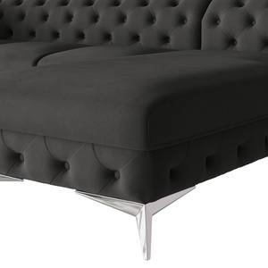 Ecksofa Laviva II Microfaser - Microfaser Enza: Anthrazit - Breite: 323 cm - Ottomane davorstehend rechts