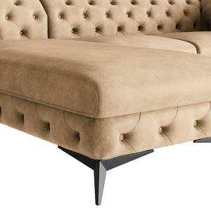 Ecksofa Laviva II Microfaser - Microfaser Priya: Beige - Breite: 305 cm - Ottomane davorstehend links