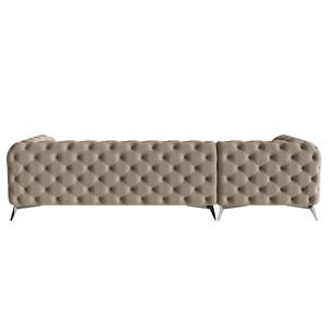 Ecksofa Laviva I Microfaser - Microfaser Enza: Cappuccino - Breite: 323 cm - Ottomane davorstehend links