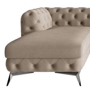 Ecksofa Laviva I Microfaser - Microfaser Enza: Cappuccino - Breite: 323 cm - Ottomane davorstehend links