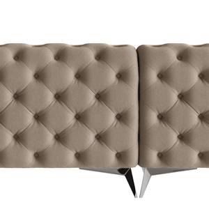 Ecksofa Laviva I Microfaser - Microfaser Enza: Cappuccino - Breite: 323 cm - Ottomane davorstehend links