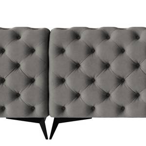 Ecksofa Laviva I Samt - Samt Ravi: Taupe - Breite: 323 cm - Ottomane davorstehend rechts