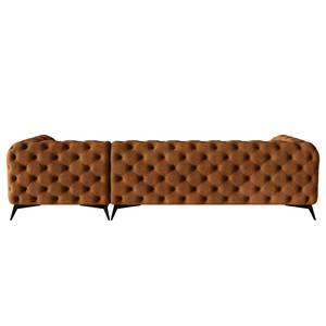 Ecksofa Laviva I Microfaser - Microfaser Priya: Cognac - Breite: 323 cm - Ottomane davorstehend rechts