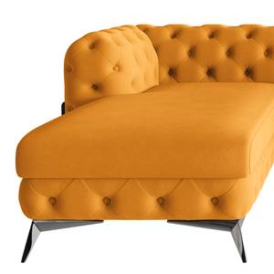 Ecksofa Laviva II Microfaser - Microfaser Enza: Safran - Breite: 323 cm - Ottomane davorstehend links