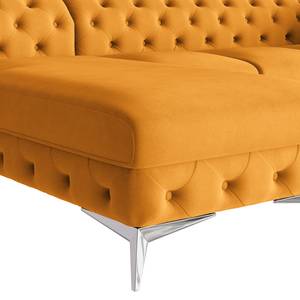 Ecksofa Laviva II Microfaser - Microfaser Enza: Safran - Breite: 323 cm - Ottomane davorstehend links