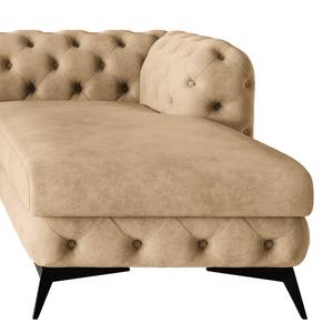 Ecksofa Laviva I Microfaser - Microfaser Priya: Beige - Breite: 323 cm - Ottomane davorstehend rechts