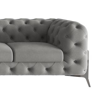 Ecksofa Laviva II Microfaser - Microfaser Enza: Grau - Breite: 323 cm - Ottomane davorstehend links