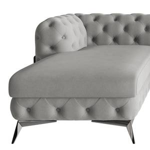 Ecksofa Laviva II Microfaser - Microfaser Enza: Grau - Breite: 323 cm - Ottomane davorstehend links