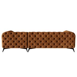 Ecksofa Laviva I Microfaser - Microfaser Priya: Cognac - Breite: 305 cm - Ottomane davorstehend rechts