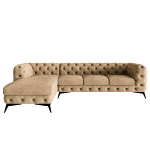 Ecksofa Laviva I Microfaser - Microfaser Priya: Beige - Breite: 323 cm - Ottomane davorstehend links