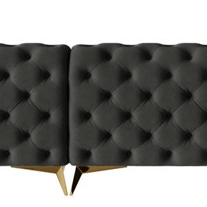 Ecksofa Laviva II Samt - Samt Ravi: Anthrazit - Breite: 323 cm - Ottomane davorstehend rechts