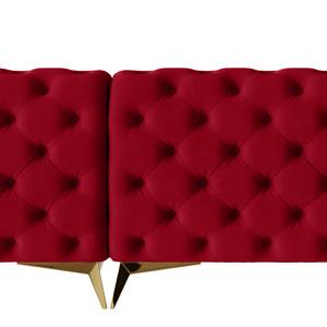 Ecksofa Laviva II Samt - Samt Ravi: Rot - Breite: 323 cm - Ottomane davorstehend rechts