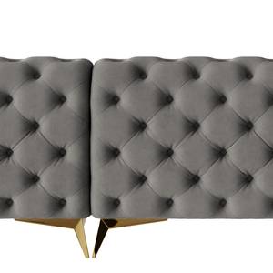 Ecksofa Laviva II Samt - Samt Ravi: Taupe - Breite: 323 cm - Ottomane davorstehend rechts