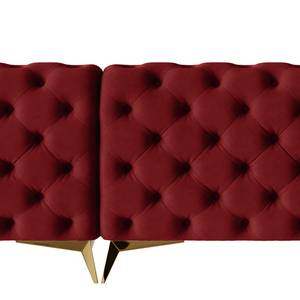 Ecksofa Laviva II Samt - Samt Ravi: Bordeaux - Breite: 323 cm - Ottomane davorstehend rechts