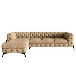 Ecksofa Laviva II Microfaser - Microfaser Priya: Beige - Breite: 323 cm - Ottomane davorstehend links