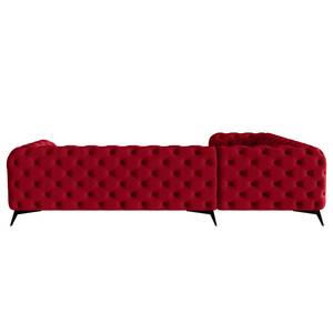 Hoekbank Laviva VI fluweel - Velours Ravi: Rood - 323 x 200 cm