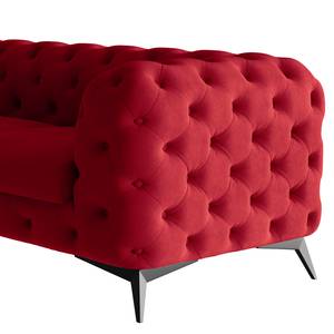 Hoekbank Laviva VI fluweel - Velours Ravi: Rood - 323 x 200 cm