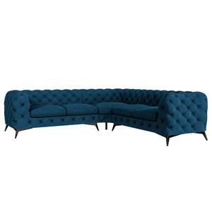 Canapé d’angle Laviva III Velours - Velours Ravi: Bleu marine - 262 x 262 cm