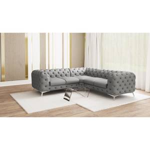 Ecksofa Laviva III Microfaser - Microfaser Enza: Grau - 262 x 262 cm