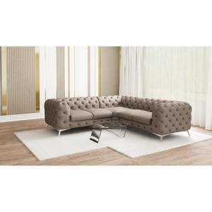 Ecksofa Laviva III Microfaser - Microfaser Enza: Cappuccino - 262 x 262 cm