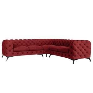 Ecksofa Laviva III Samt - Samt Ravi: Bordeaux - 262 x 262 cm