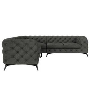 Canapé d’angle Laviva III Velours - Velours Ravi: Anthracite - 262 x 262 cm