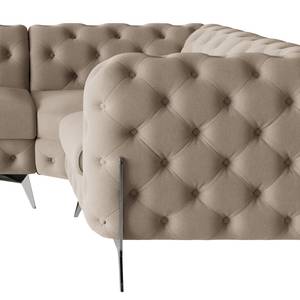 Ecksofa Laviva V Microfaser Enza: Cappuccino - 323 x 200 cm - Ausrichtung rechts