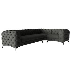 Ecksofa Laviva VI Samt - Samt Ravi: Anthrazit - 323 x 200 cm