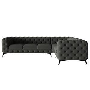 Ecksofa Laviva VI Samt - Samt Ravi: Anthrazit - 323 x 200 cm